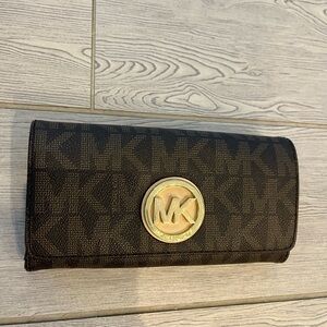 Michael Kors Fulton Flap Wallet with RFID Protection and PVC Leather
